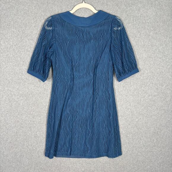 Plenty‎ Anthropologie Dress 2 Silk Lace Sheer Puff Twee Quirky Feminine Mod 50s - Picture 12 of 13